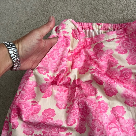 J.Crew Crewcuts Girls Pink + Cream Floral Cotton Tulle Skirt with Pockets - Picture 4 of 10